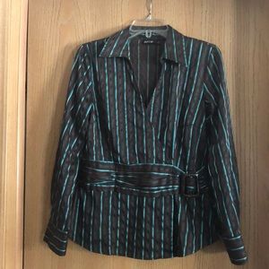 Apt 9 Med Women’s Striped Blouse Brown/Turquoise
